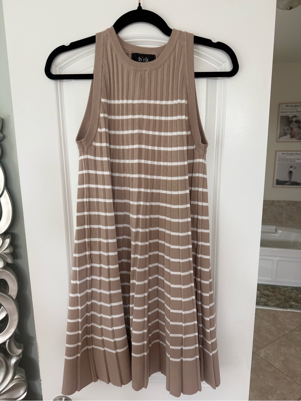 Fab'rik Ribbed Knit Striped Sweater Dress | Size Medium